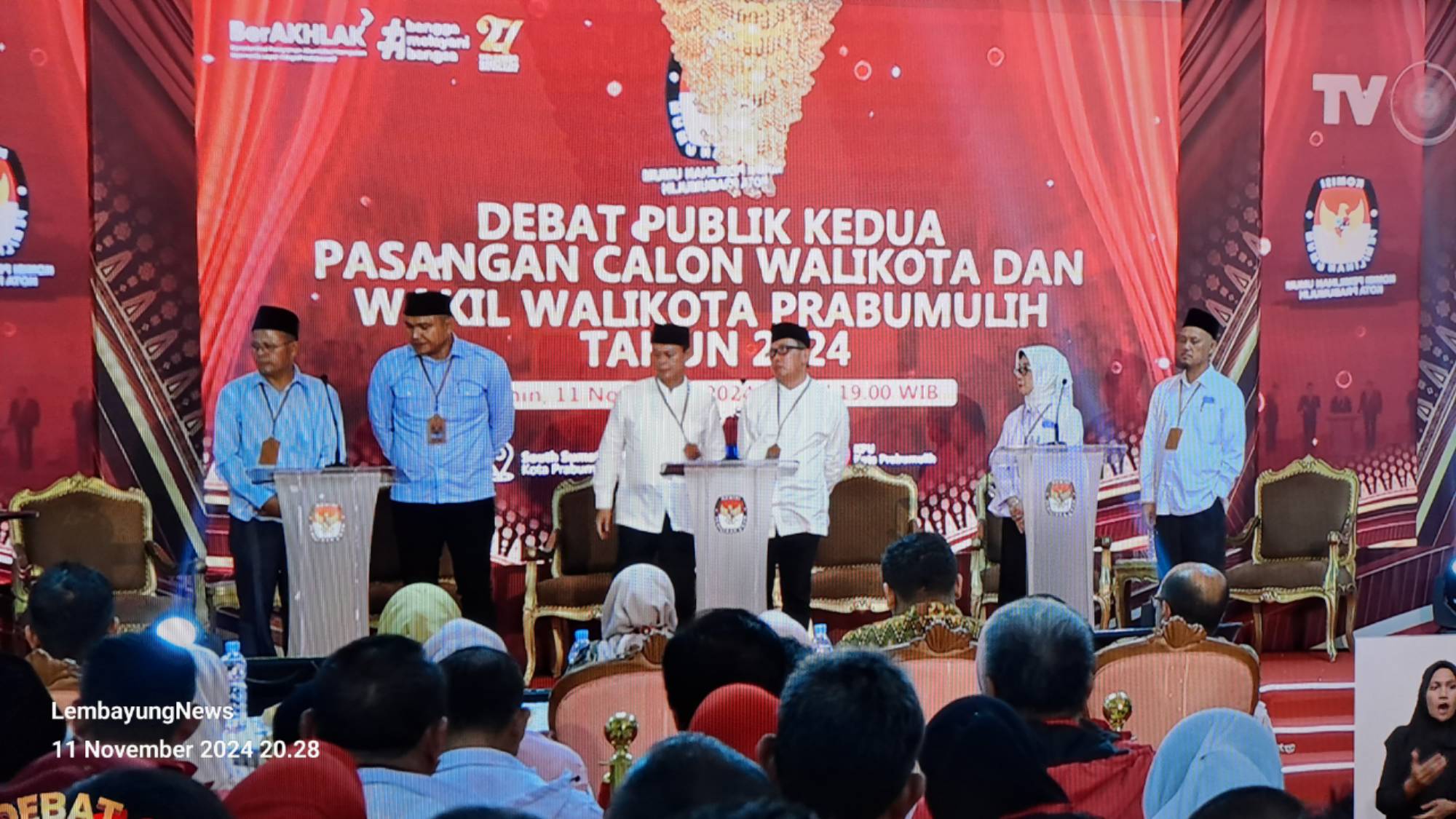 KPU Sukses Laksanakan Debat Kedua Paslon Walikota dan Wakil Walikota Prabumulih